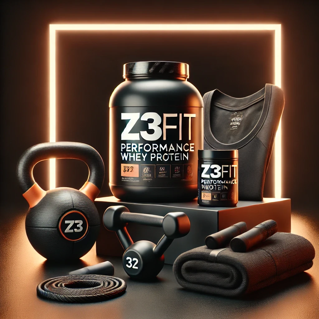 DALL·E 2025 10 16 17.19.15 Square Promotional Image For Z3FIT Fitness Brand With A Smooth Clean And Elegant Design. Black Background With Soft Orange Lighting Glow Ffa500.